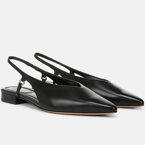 Vince Ines Leather Slingback Flat in black Size: 6 - Picture 1 of 4